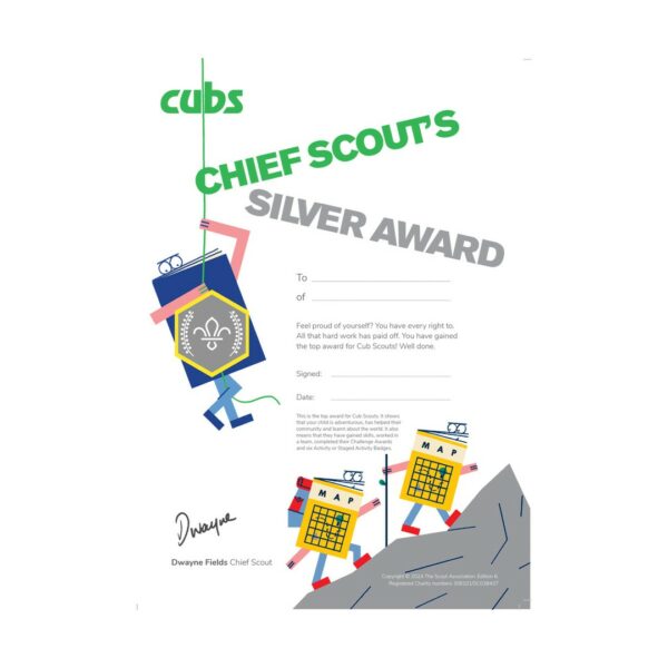 Chief Scout's Silver Award Certificate - Pack of 10